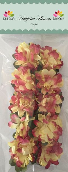Røde/gule papir blomster fra Dixi Craft - AF022 