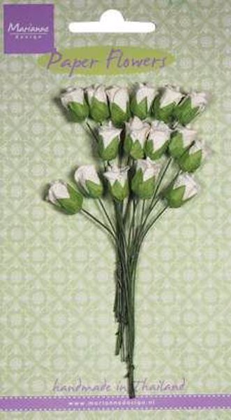 Hvide blomster knopper fra Marianne Design - RB2238
