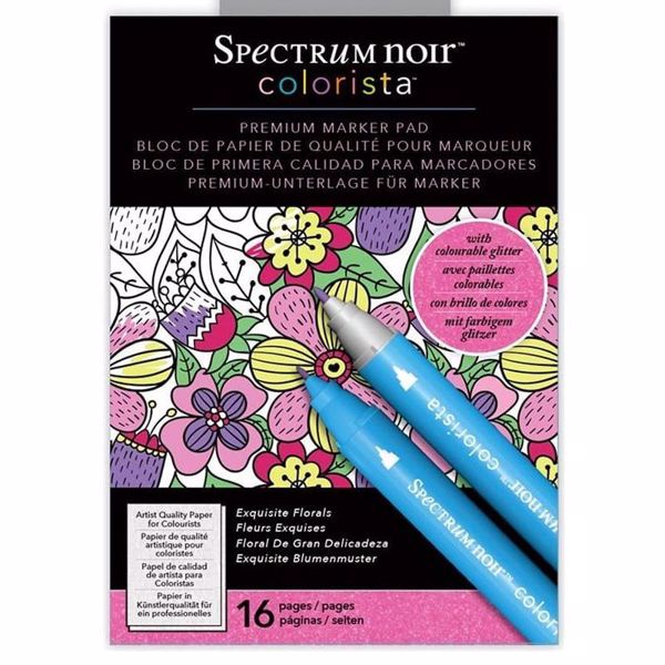 Spectrum Noir Colorista Premium Marker Pad, Exquisite Florals fra Crafters Companion - Udsøgte blomster, malebog