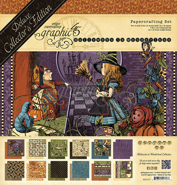 Papir blok 12x12 mm fra Graphic 45 - Halloween in Wonderland - Deluxe Collector's Edition