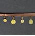 Satin bånd med perler og mønter med en bredde på 34 mm - Brun