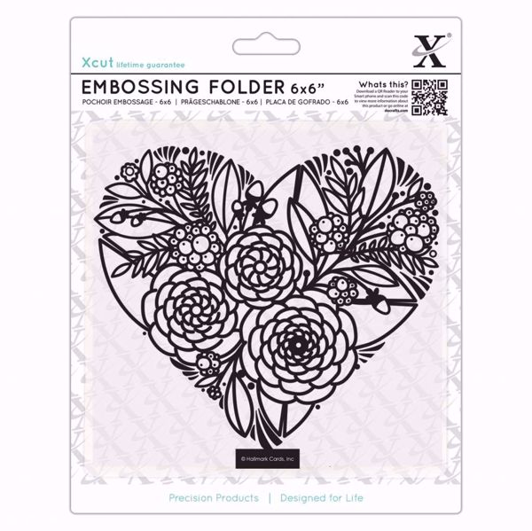Floral Heart -  embossing folder fra X-cut, XCU515210