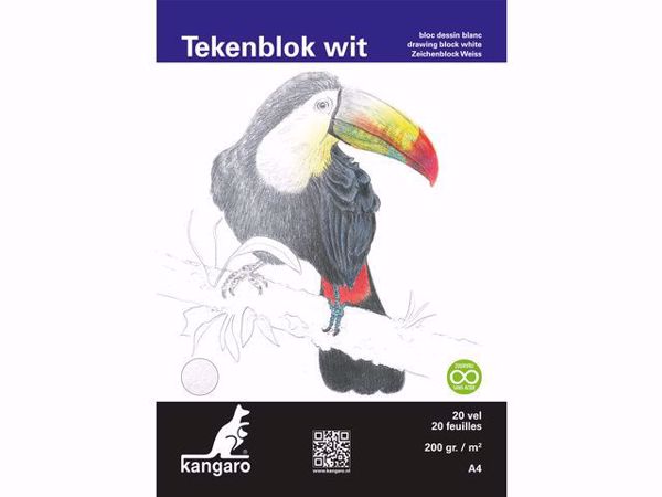 Kangaro Tegneblok Skitseblok  -  A4 - 200 gram - 20 sider