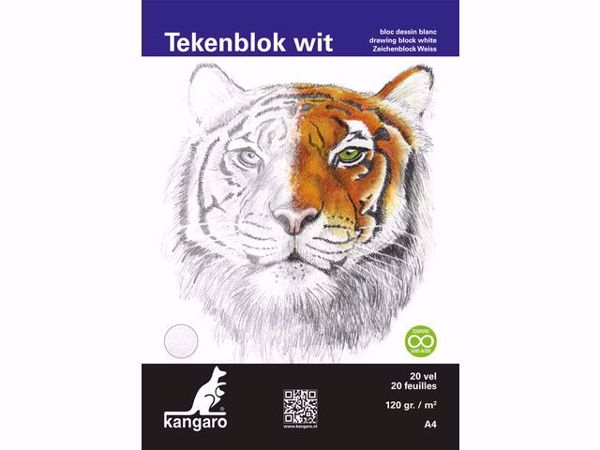 Kangaro Tegneblok Skitseblok  -  A4 - 120 gram - 20 sider