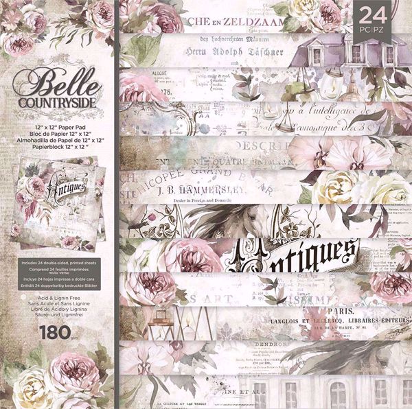 Belle Countryside design papir pakning fra Crafters Companion til scrapbooking og kort - BELC-PAD12