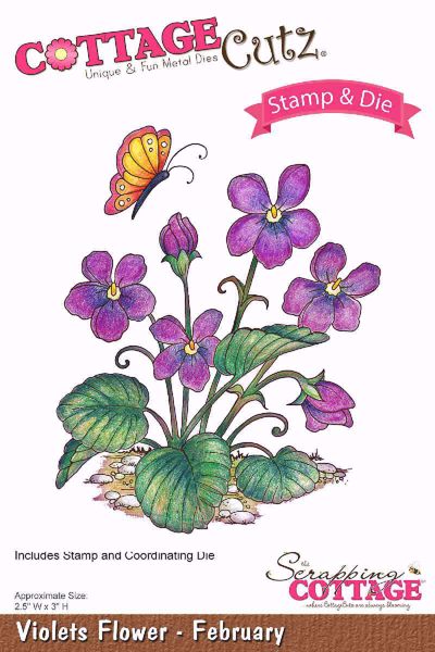 Violet Flowers - February standsejern til scrapbooking - CCS-012 - Flowers