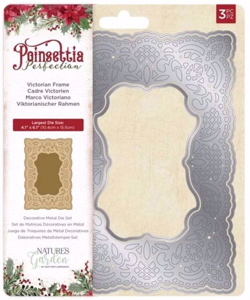 Poinsettia Perfection Victorian Frame Die - NG-POIP-MD-VFRA