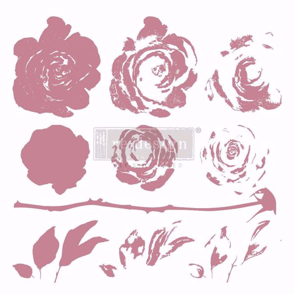 Mystic Rose - Decor Clear Stamps 30 x 30 cm fra Re-Design with Prima - 649418