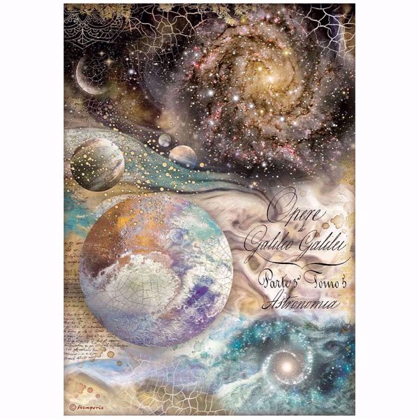 Stamperia Ris papir til decoupage scrapbooking og kort - DFSA4723 - Cosmos Infinity Galileo Galilei