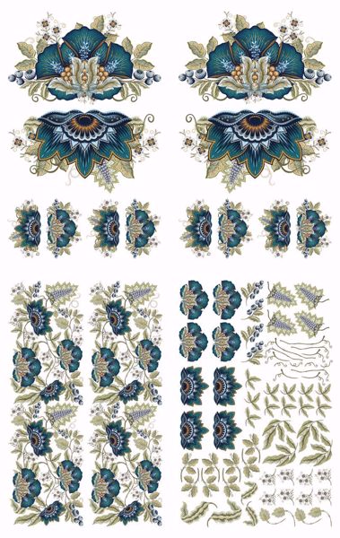 Belles And Whistles - Embroidered Lotus 61 x 96 cm Decor Transfer - DXBW22461