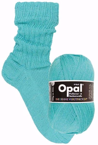 Ensfarvet Opal Uni slidstærkt strømpegarn - 9935 Jade (Turkis)